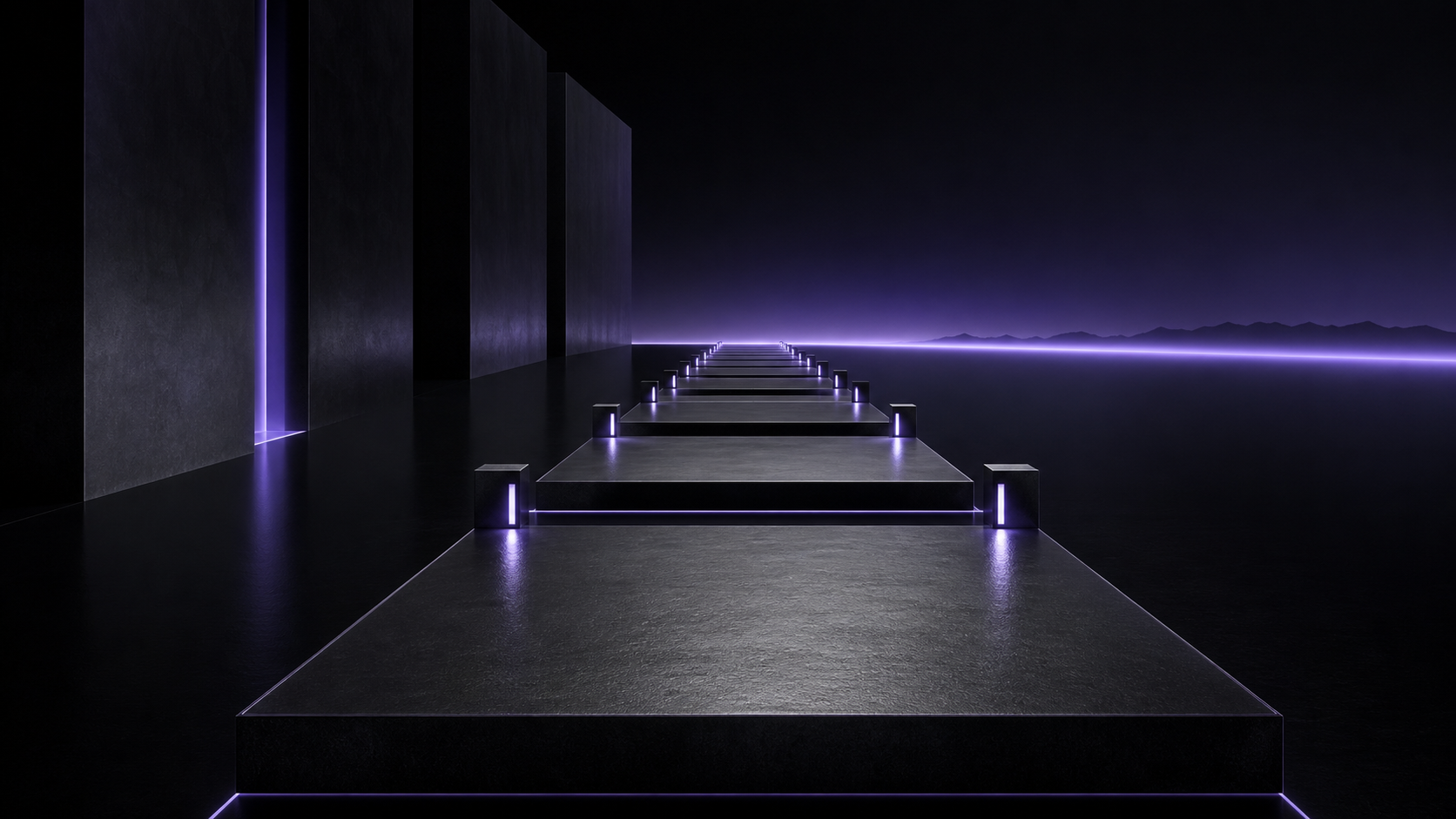 A sequence of illuminated structural checkpoints representing a reliable accountability system