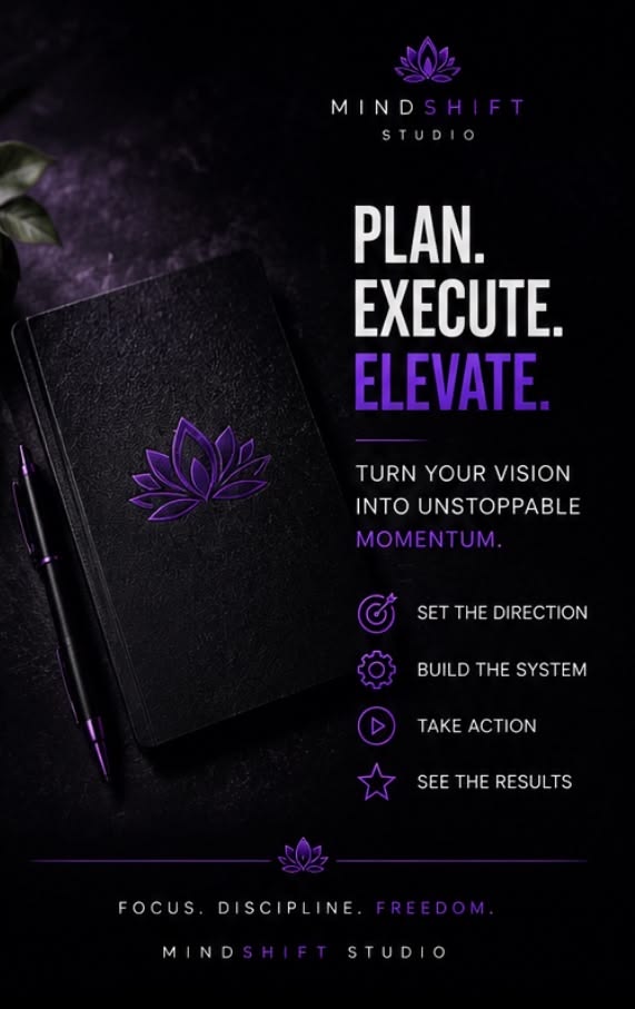 MindShift Studio planner image reading Plan Execute Elevate for an article about rebuilding a weekly system.