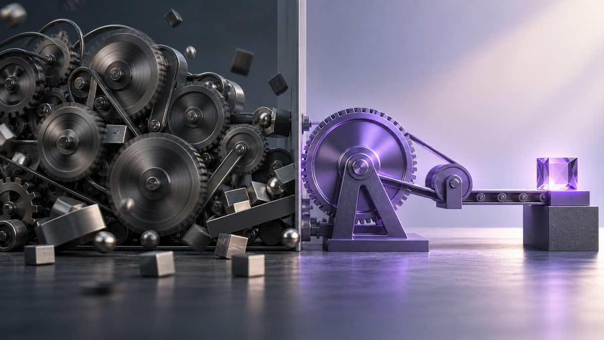 A visual contrast between chaotic activity and focused productive output