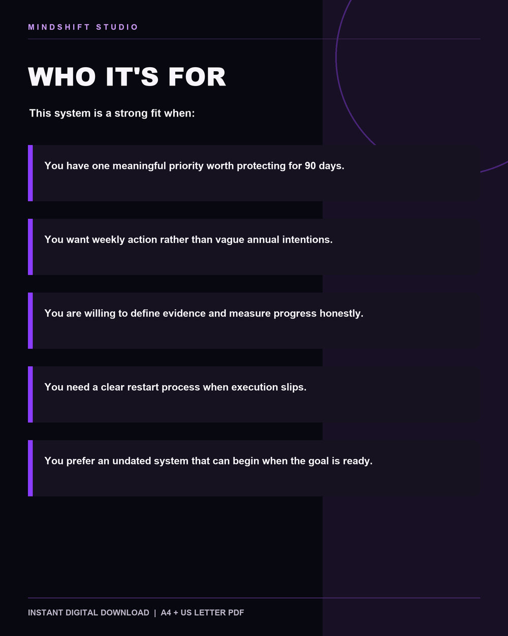 Who the 90-Day Goal Execution Planner is designed to help.