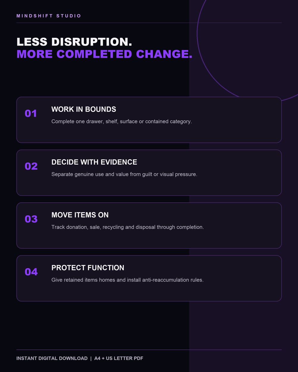 Benefits of using the 30-Day Decluttering Challenge as a structured operating tool.